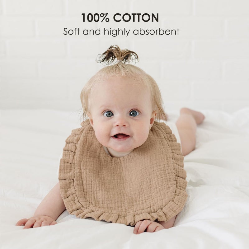 MairMore Baby Muslin Bibs Bandana Drool Bibs for Unisex Boys & Girls, Soft and Absorbent Cotton Teething Drooling Bib Set for Newborn Toddler - Image 2