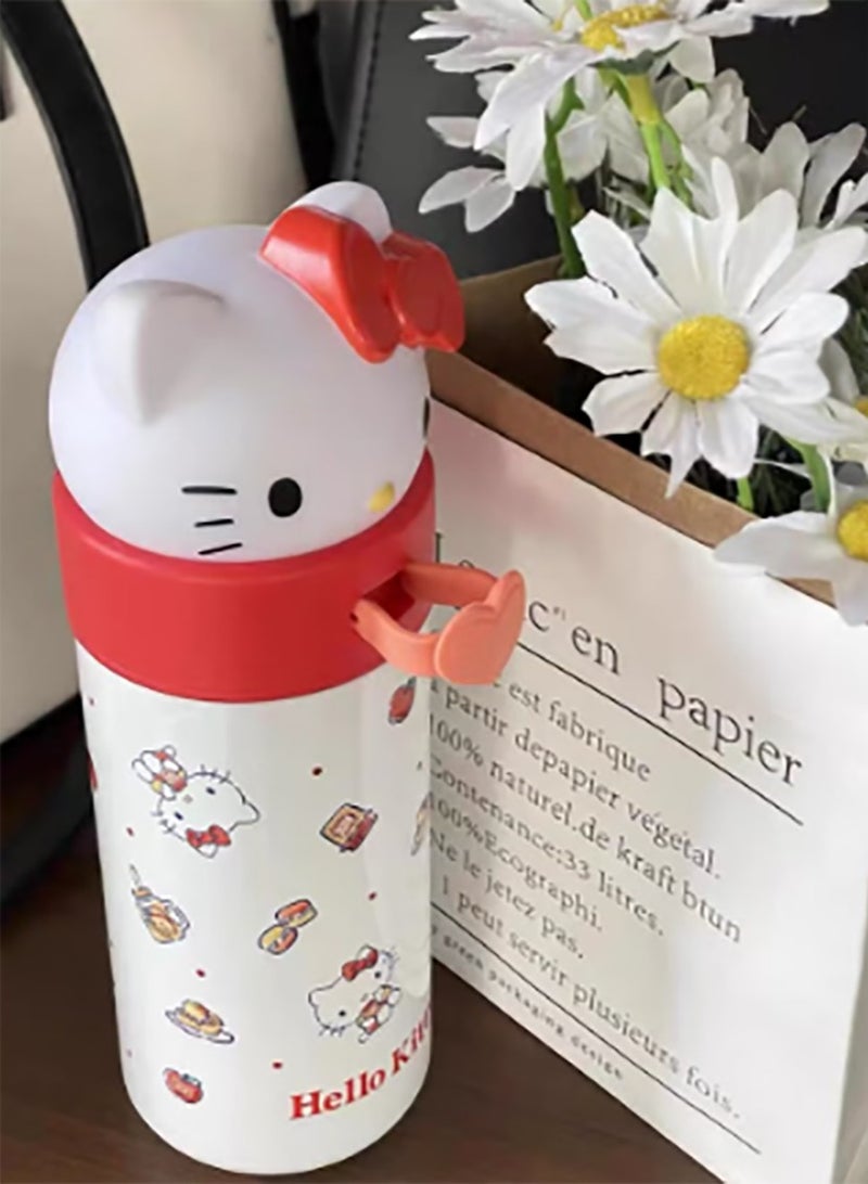 Hello Kitty كوب ماء ستانلس ستيل هالو كيتي 316 بدرجة غذائية كوب معزول 350 مل - Image 4