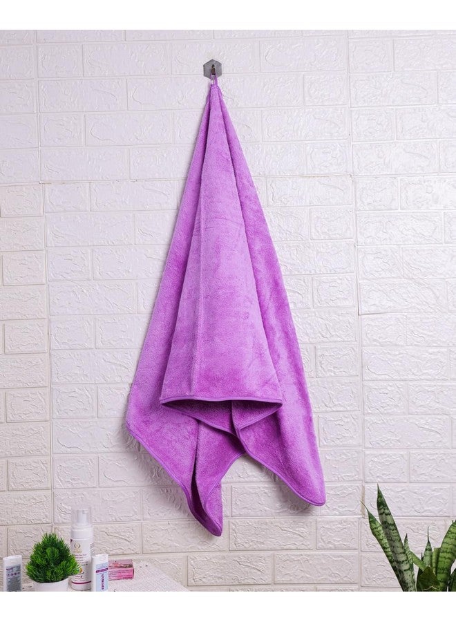 Fezora® Microfiber Bath Towels | (70x140) Extra Soft Plush & Quick Dry High Absorbency with Large Size Towels for Bathing (Pack of 2, Orange & Purple) - Image 3
