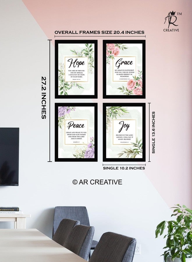 AR Creative HOPE, GRACE, PEACE, JOY - Bible Verse Wall Art, Bible Quotes Print with Frame, Home, Office Decor, Bible Quotes Poster (13.6 inch x 10.2 inch), Set of 4 - Image 4