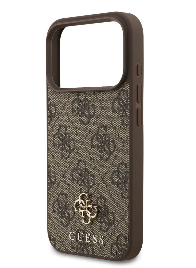 GUESS iPhone 17 Pro Max MagSafe Case – Brown 5G PU Leather with Small 4G and Classic Metal Logo | Ultra Slim & Lightweight | Easy Installation - Image 5