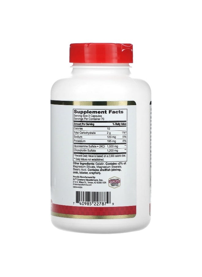 21st CENTURY 21st Century, Glucosamine, Chondroitin, Double Strength, 210 Easy Swallow Capsules  - Image 2