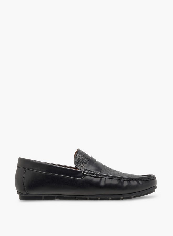 DUCHINI Men's Monogram Embossed Slip-On Moccasins  - Image 3