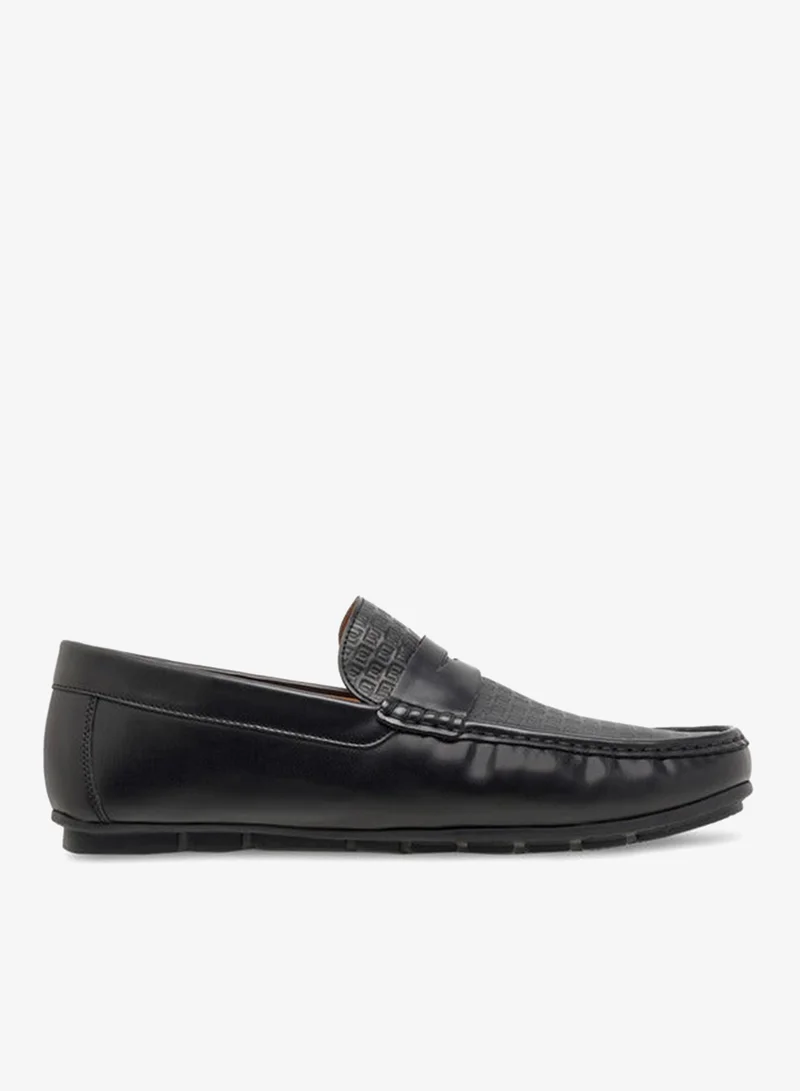 DUCHINI Men's Monogram Embossed Slip-On Moccasins