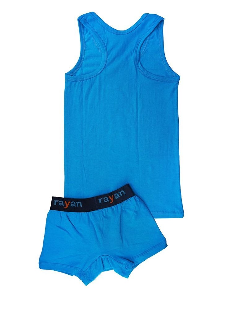 rayan - 3 - Sets  Boys/Kids Undershirt and Boxer underwear boy set Sky Blue - Image 1