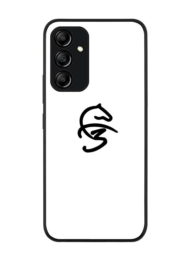 Stylizedd Rugged Black edge case for Samsung Galaxy A54 5G Slim fit Soft Case Flexible Rubber Edges Anti Drop TPU Gel Thin Cover - Faz3 Icon White - Image 1