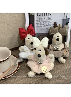 Generic Style Dress Palm Dog Doll Costume DIY Plush Toy Keychain Bag Pendant Cute Cartoon Bow-Color:13cm Love Sweater Teddy Velvet Butterfly Skirt-Height:Lanyard  - Image 2