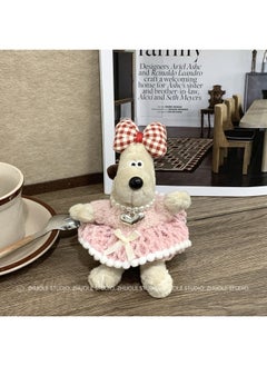 Generic Style Dress Palm Dog Doll Costume DIY Plush Toy Keychain Bag Pendant Cute Cartoon Bow-Color:13cm Love Sweater Teddy Velvet Butterfly Skirt-Height:Lanyard  - Image 4