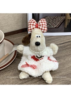 Generic Style Dress Palm Dog Doll Costume DIY Plush Toy Keychain Bag Pendant Cute Cartoon Bow-Color:13cm Love Sweater Teddy Velvet Butterfly Skirt-Height:Lanyard  - Image 1