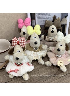 Generic Style Dress Palm Dog Doll Costume DIY Plush Toy Keychain Bag Pendant Cute Cartoon Bow-Color:13cm Love Sweater Teddy Velvet Butterfly Skirt-Height:Lanyard  - Image 3