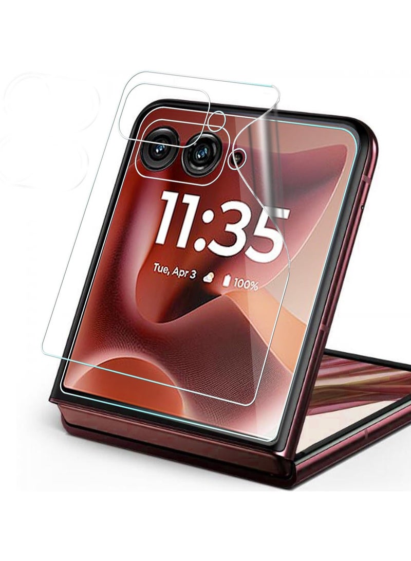 3 in 1  Screen Protector for Motorola Razr 60 Ultra 5G (1 Pcs Front + 1 Outer+1 behind), Anti-Spy Anti-Scratch Anti-Dust Tempered TPU Film Easy Installation - Image 3