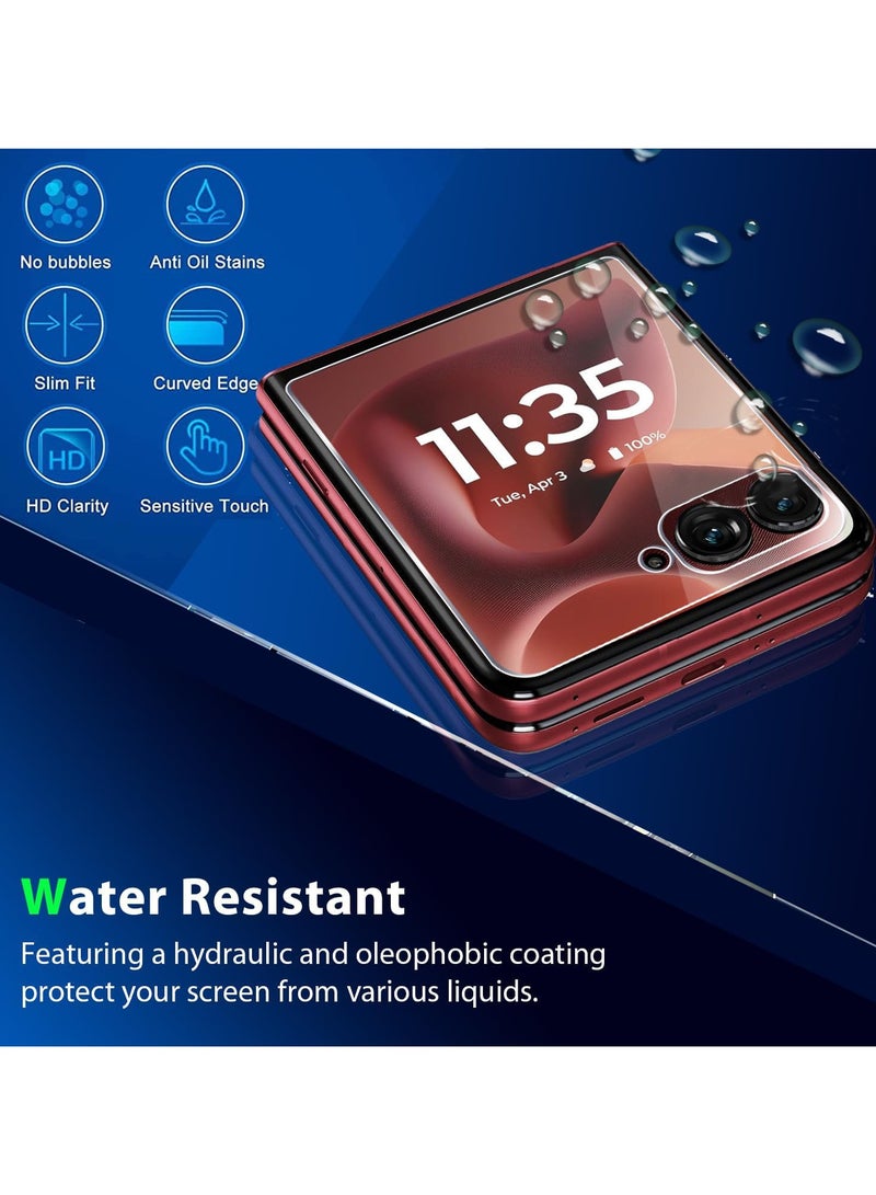 3 in 1  Screen Protector for Motorola Razr 60 Ultra 5G (1 Pcs Front + 1 Outer+1 behind), Anti-Spy Anti-Scratch Anti-Dust Tempered TPU Film Easy Installation - Image 4