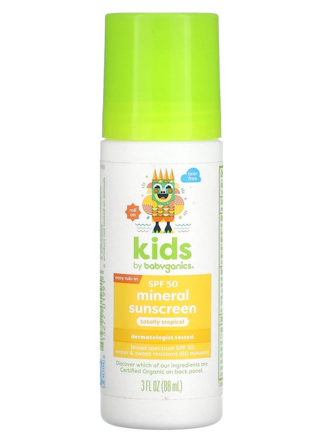 Babyganics - Kids Mineral Sunscreen Spf 50 Totally Tropical 3 Fl Oz 88 Ml - Image 1