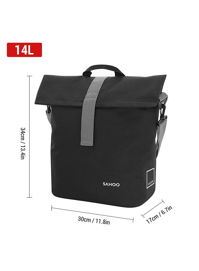Sahoo Bike Rear Seat Bag 14L Large Capacity Bicycle Rear Rack Bag Bike Pannier Crossbody Bag for Cycling Traveling Commuting  - Image 4