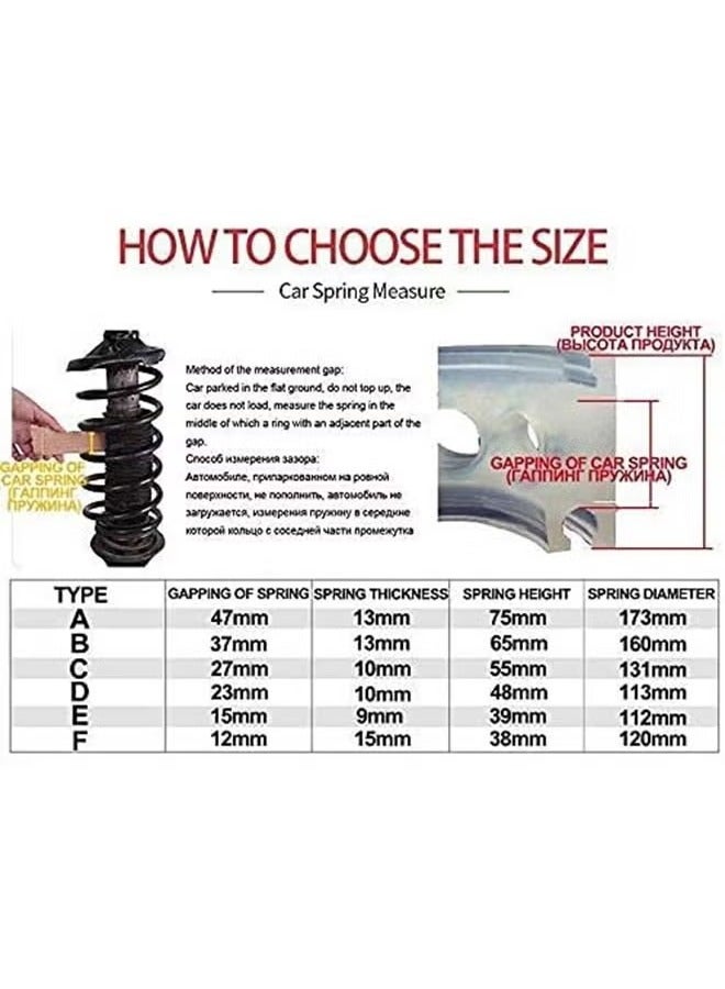 Generic 2pcs Car Shock Absorber Spring Buffers Spring Bumper Auto-buffers Springs A/B/C/D/E/F Type Transparent Urethane Bumper Cushion For Auto Car Accessories Type B  - Image 3