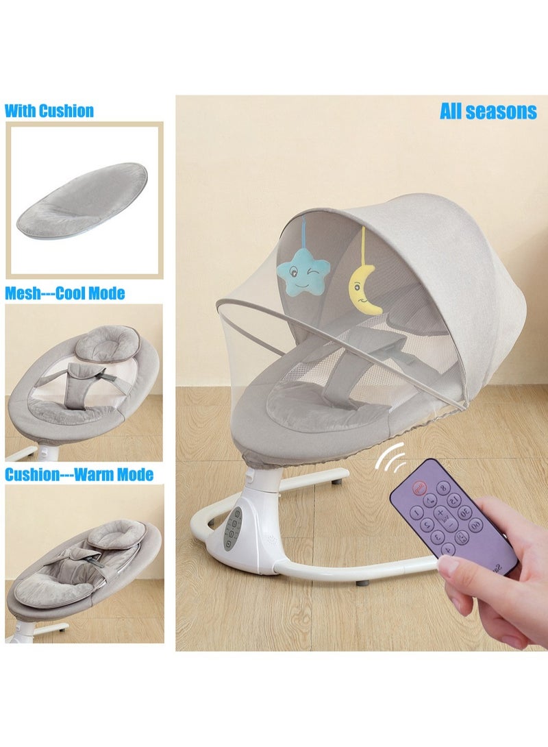 VUCATIN Baby Swing for Infants Electric Baby Rocker Baby Swing Rocker Bouncer with 4 Rocking Speed Bluetooth Remote Control 3 Point Harness Belt Music Speaker for Baby Boy Girl  - Image 1