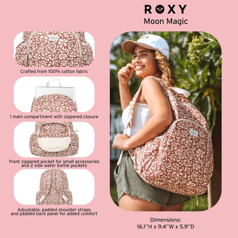 Roxy Women's Moon Magic Backpack | Travel | Vacation | Everyday Carry | Laptop Sleeve | Padded Straps | 22L - Sky Blue Surfenirs - Image 3