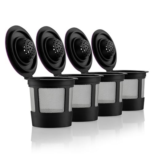 GoodCups 4 Black Reusable K Cups for Keurig Coffee Makers - BPA Free Refillable Kcups Coffee Filters for 1.0 and 2.0 Keurig Brewers - Image 1