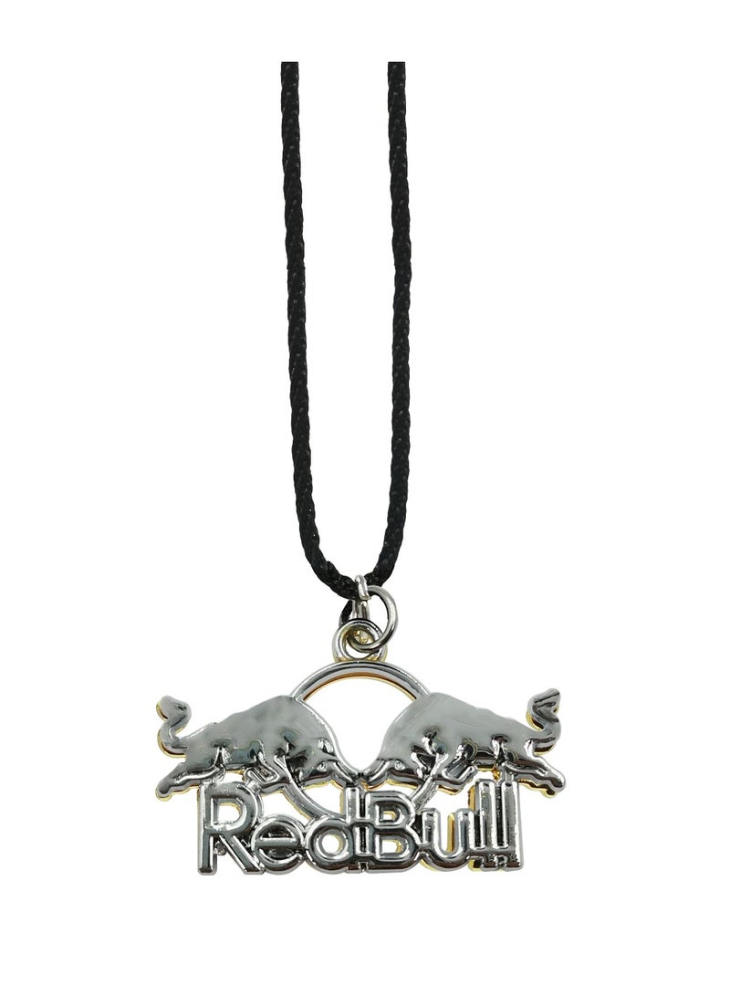 NMC RedBull-Inspired Car Pendant with Silver Finish – Durable Rearview Mirror Accessory with Black Hanging Cord - Image 3