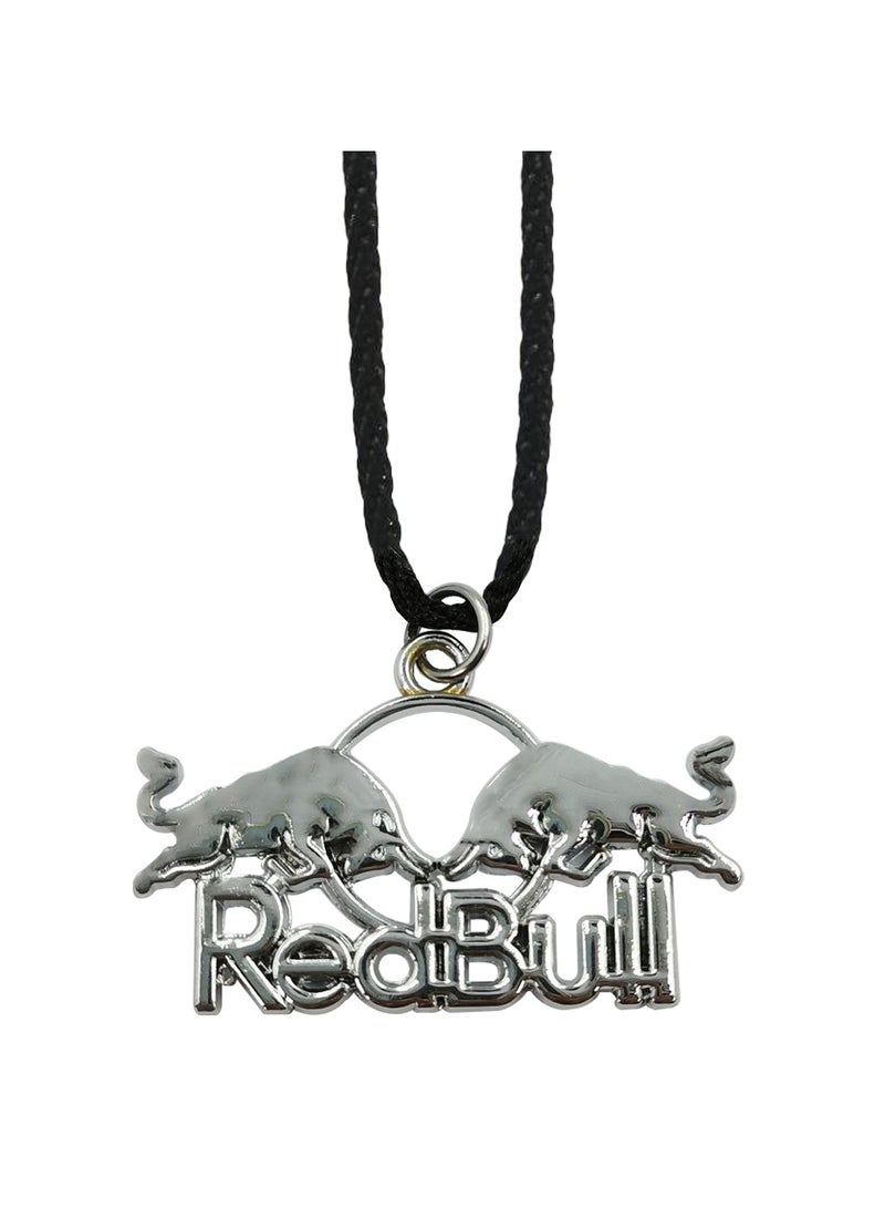 NMC RedBull-Inspired Car Pendant with Silver Finish – Durable Rearview Mirror Accessory with Black Hanging Cord - Image 4