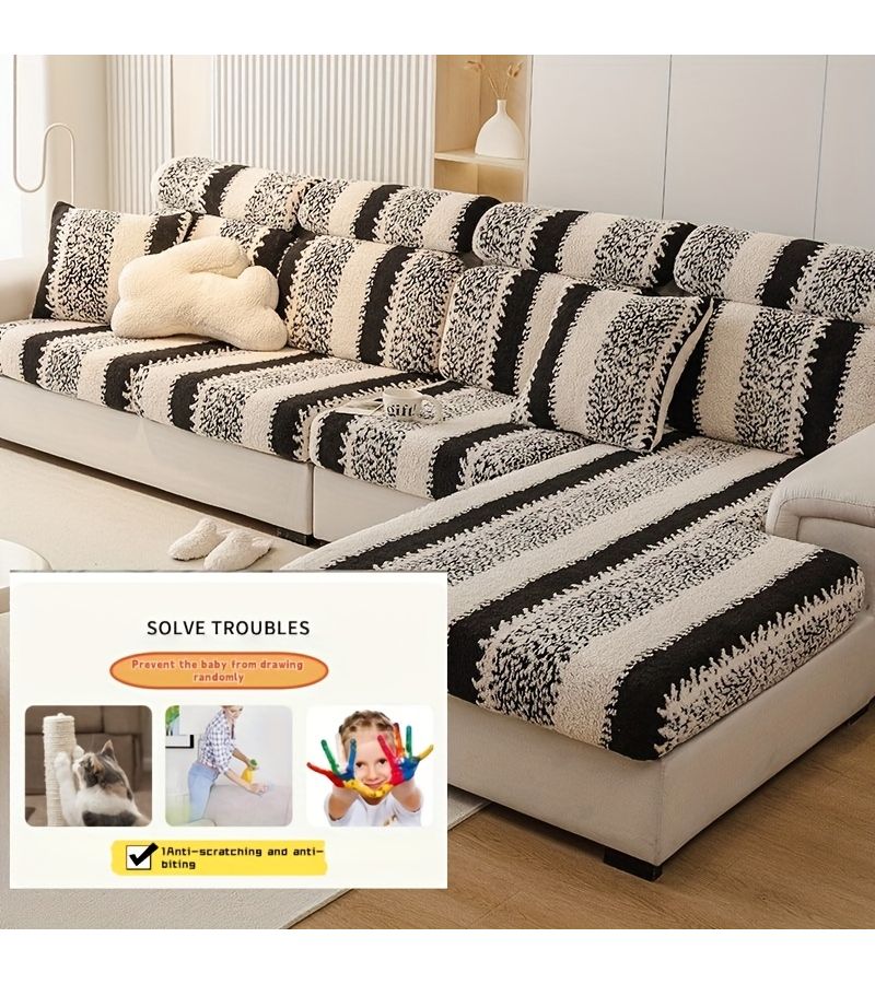 1pc Light Gray Highly Elastic Four Level Universal Sofa Cover Thickened Warm Non Slip Wear Resistant Removable Washable Multicolor Multisize Saves Old Sofas Prevents Pet Damage Protects Against Baby Drawings - Image 4