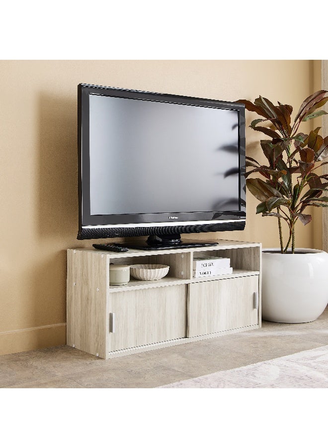 Home Box Low TV Unit with Sliding Doors for TVs up to 50 Inches - Image 1