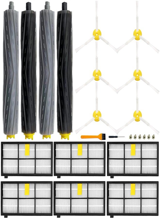 Pivxsnkew 14 Pack Roomba 800 900 Series Replacement Parts for irobot Roomba 805 960 860 861 866 870 880 890 900 960 980 981 985 Robot Vacuum, 2 Debris Extractor 6 Filters 6 Side Brushes & 6Screws - Image 1