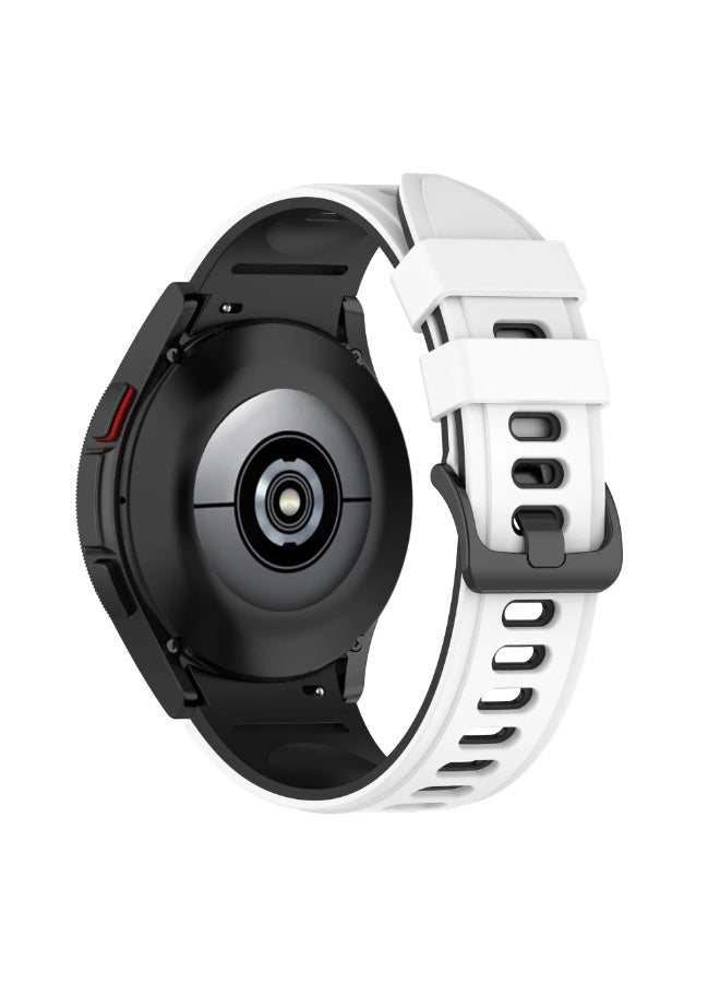 Silicone Strap for Samsung Galaxy Watch 4/5/6/7 44mm 40mm/Classic 46mm 42mm 47mm 43mm/Samsung Watch 5pro 45mm Bracelet (white) - Image 1