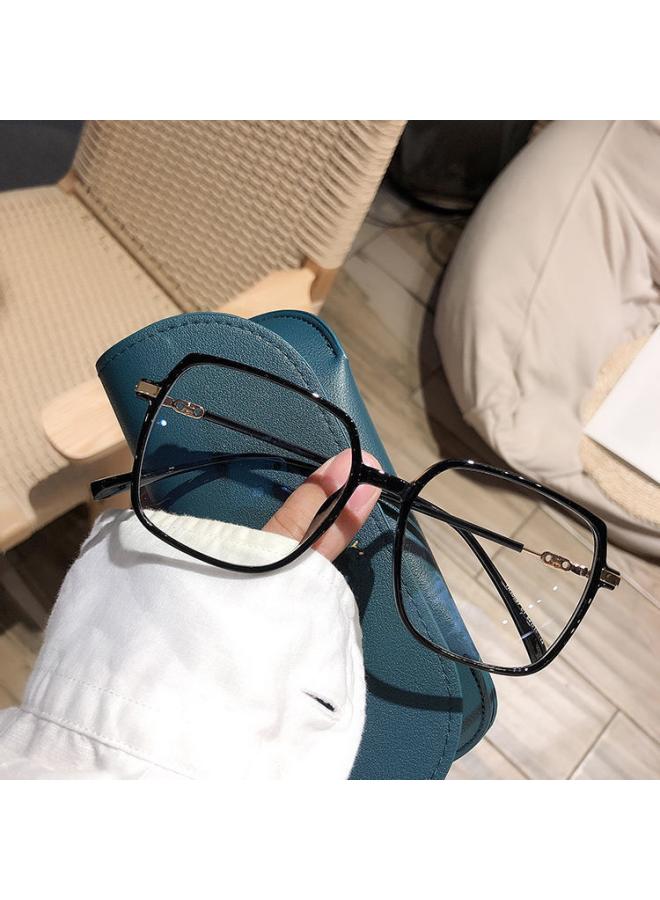 Frosted Coffee Glasses Color-changing Myopia Glasses Women's Korean-style Internet Celebrity Plain Slimming Large Frame Glasses Frame Anti-blue Light Optical