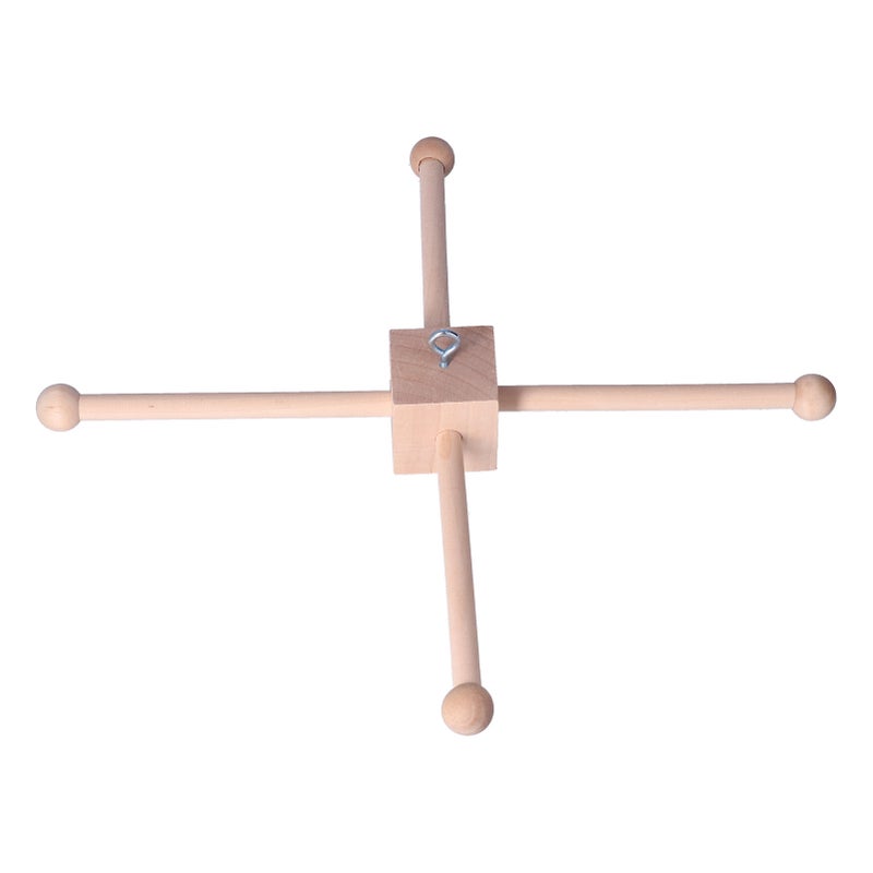 Wooden Wind Chime Safe Nontoxic Eco Friendly Attention Cultivation Baby Crib Mobile - Image 1