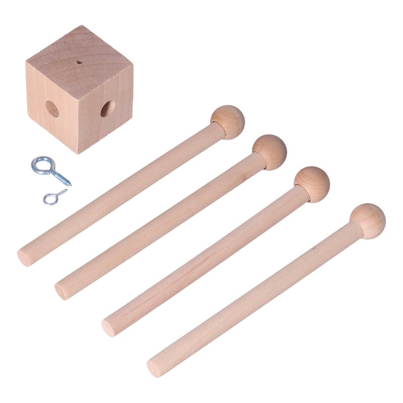 Wooden Wind Chime Safe Nontoxic Eco Friendly Attention Cultivation Baby Crib Mobile - Image 2