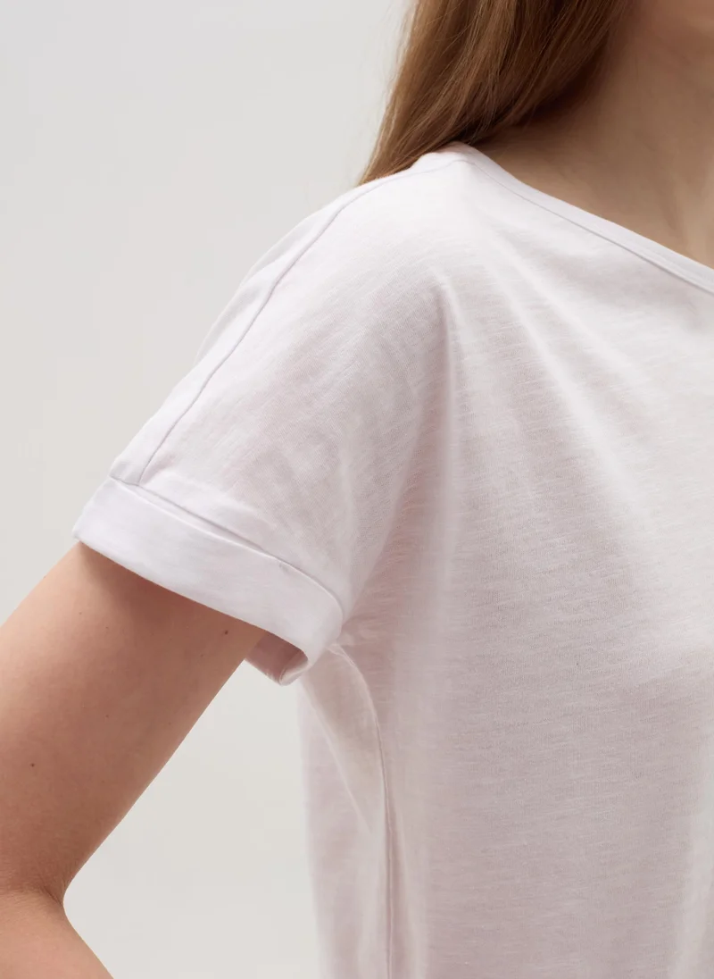 او في اس Cotton T-shirt with kimono sleeves