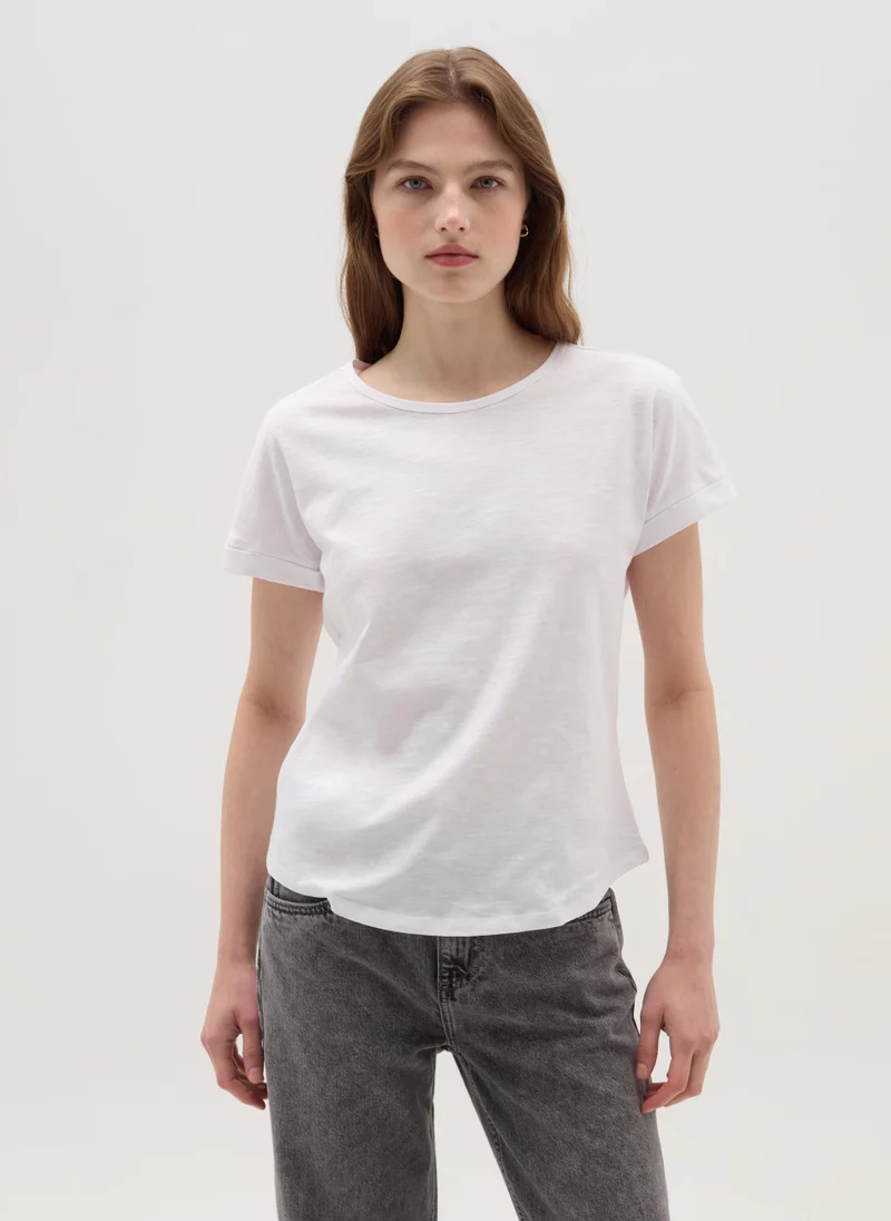 او في اس Cotton T-shirt with kimono sleeves