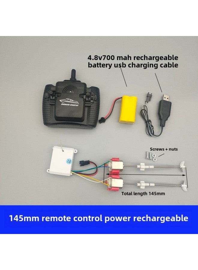 Self-made Remote Control Ship Technology Experiment Internal Parts Circuit Receiving Ship Model Controller Suit Power Manual Model-Color:145mm Remote Control Non-charging-Specifications:Official Standard + 1 Rechargeable Battery  - Image 1
