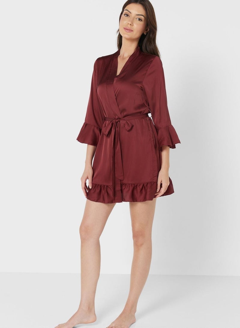 NIBEMINENT Ruffle Hem Night Robe  - Image 1