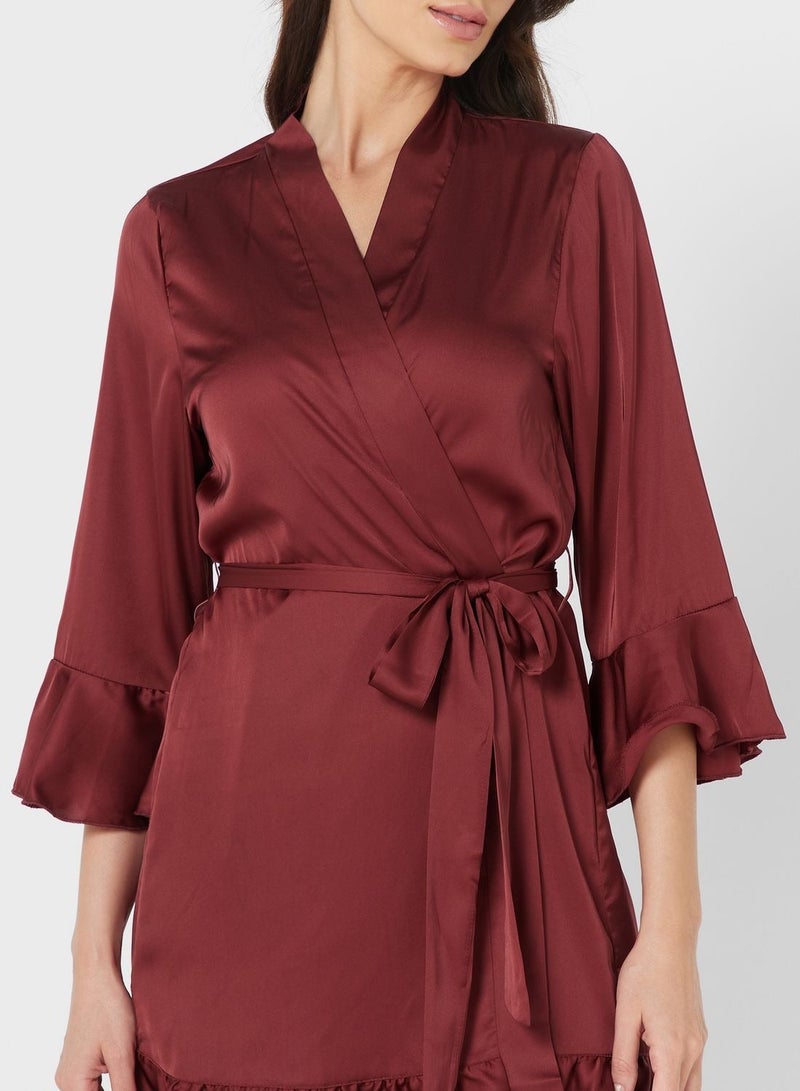 NIBEMINENT Ruffle Hem Night Robe  - Image 3