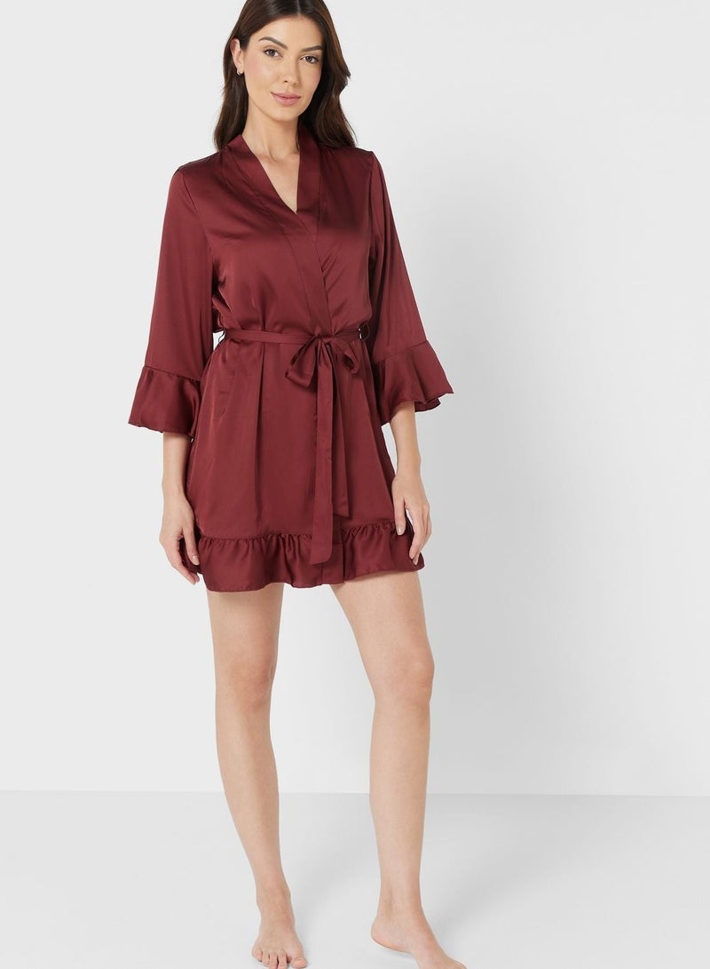 NIBEMINENT Ruffle Hem Night Robe  - Image 4