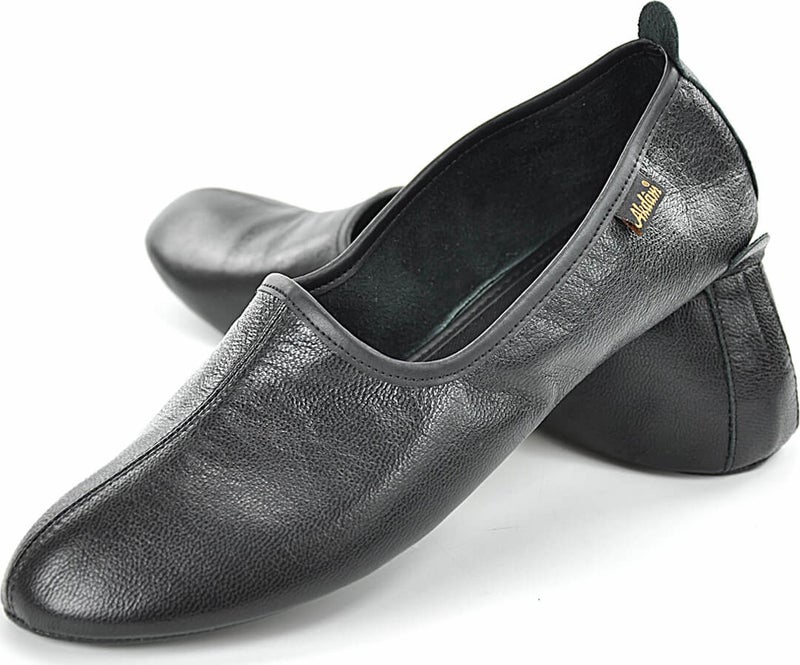 İhvan Ihvan Leather Hajj Umrah Tawaf and Home Shoes Black  - Image 3