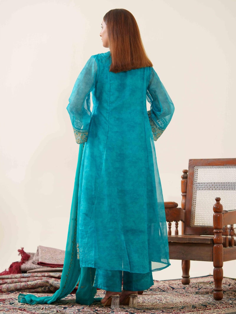 Kaari Women's Embroidered Kurti Set with Dupatta | Ethnic Suits with Embellished Dupatta | Everyday and Festive Kurti Set for Women|Rama|XL - Image 5