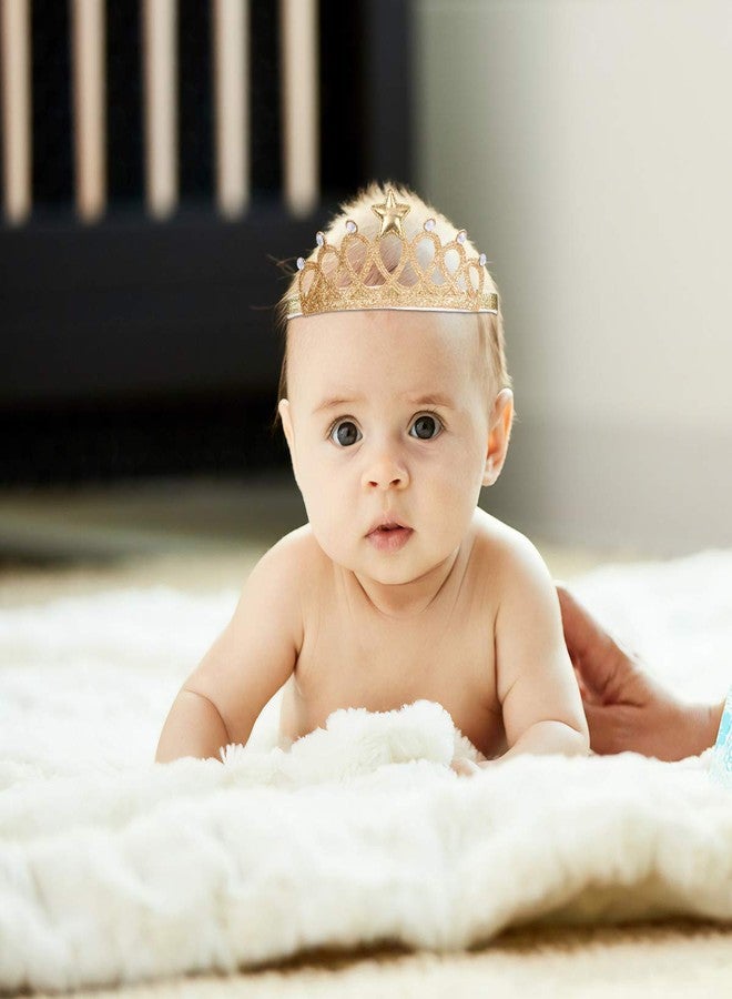 Beaupretty 2PCS Baby Girls Crystal Crown Tiara Hair Belt Headband Soft Headwrap Princess Headpiece Children Hair Accessories for Birthday Party, Photography (Silver+Gold) - Image 5