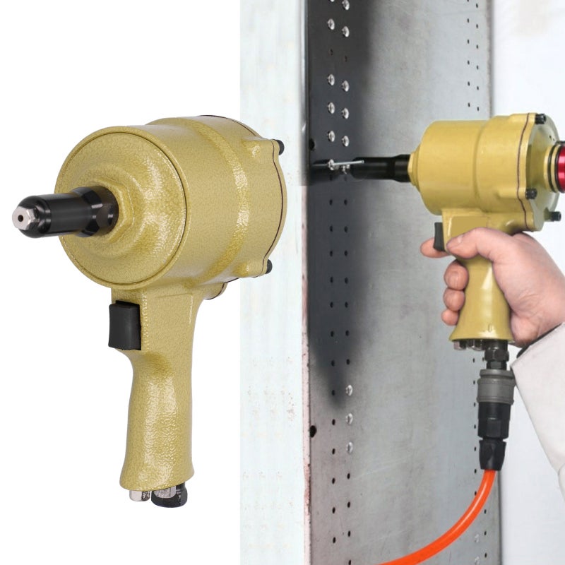 Pneumatic Riveter: Alloy Steel Double Hammer Strike Structure - Stepless Speed Regulation Self-locking Chuck Rivet Tool for Professional Industrial And Workshop Use - Image 5
