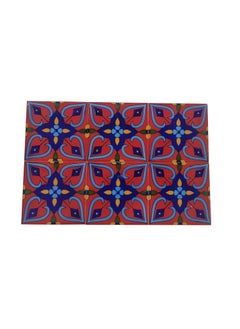 Shiv Kripa Blue Pottery Shiv Kripa Blue Pottery Luxury Floral Decorative Crafted Tabletop Flooring Wall Interior Exterior Traditional 4 x 4 inch Tiles Pack of 6 Tiles Blue 