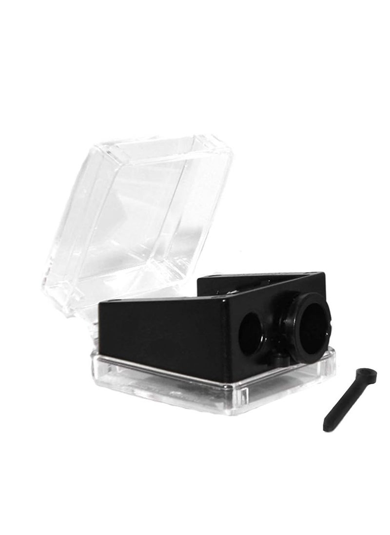 PALLADIO Palladio Double Barrel 3 in 1 Cosmetic Pencil Sharpener with Cover, Stainless Steel Blade, Size Adjuster, Essential for Small and Extra Large Lip Liner, Eyeliner, Brow Pencils  - Image 2