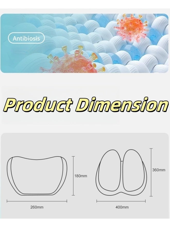 MLADEN 2PCS Lumbar Support Pillow And Car Headrest Neck Pillow Set Memory Foam Car Pillow Ergonomic Office Chair Headrest Pillow With Adjustable Strap Automotive Interior (Yellow) - Image 2