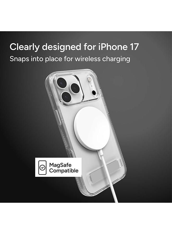 ZAGG iPhone 17 Pro Max Case – Crystal Palace Snap MagSafe Compatible Clear Cover with Kickstand, Graphene Strength, 13 ft Drop Protection & Anti-Yellowing – Clear - Image 4