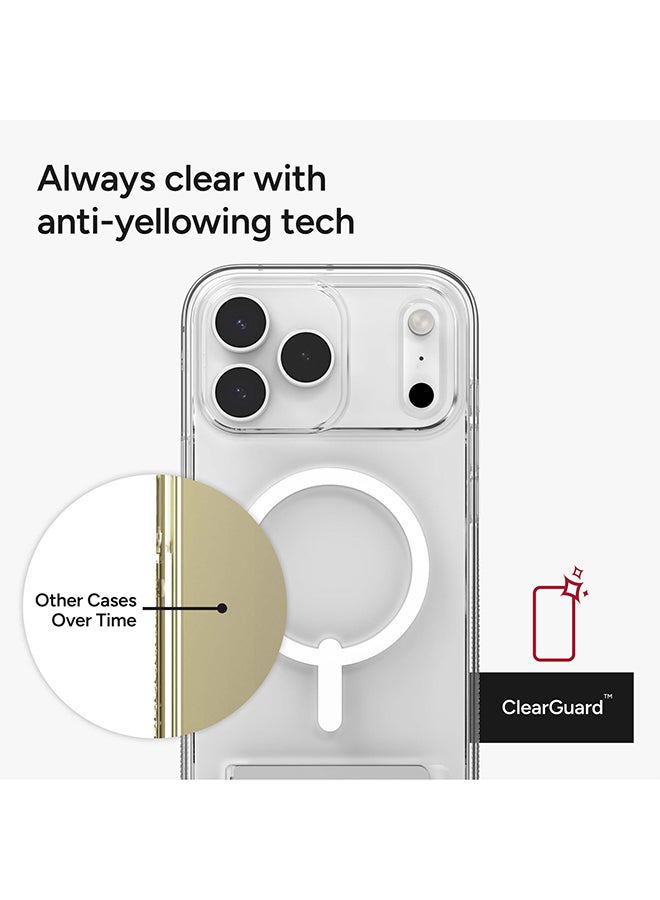 ZAGG iPhone 17 Pro Max Case – Crystal Palace Snap MagSafe Compatible Clear Cover with Kickstand, Graphene Strength, 13 ft Drop Protection & Anti-Yellowing – Clear - Image 5