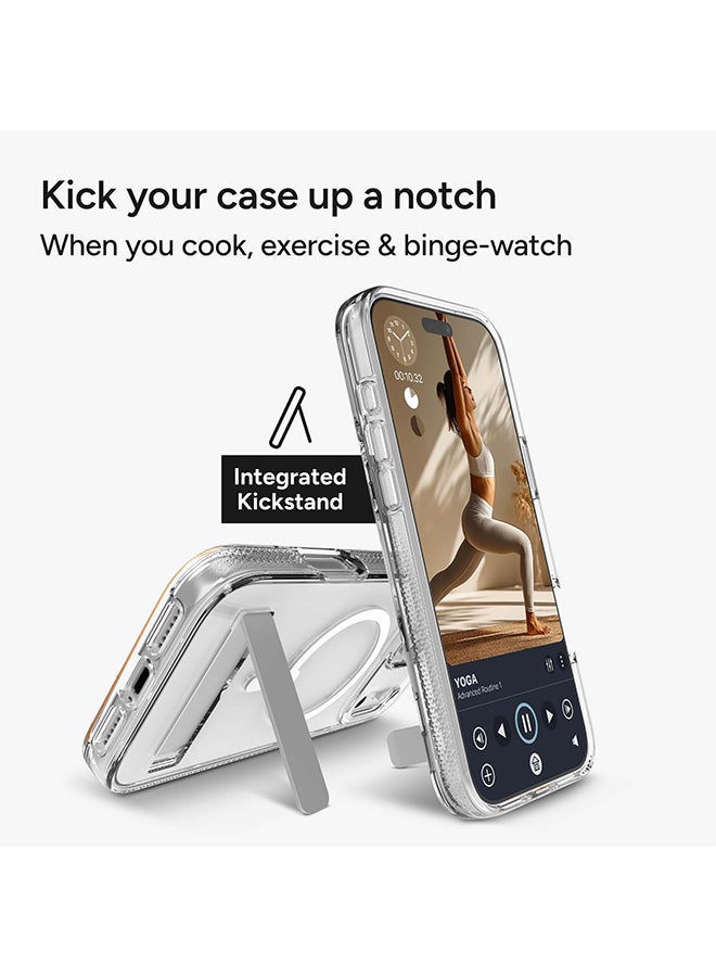 ZAGG iPhone 17 Pro Max Case – Crystal Palace Snap MagSafe Compatible Clear Cover with Kickstand, Graphene Strength, 13 ft Drop Protection & Anti-Yellowing – Clear - Image 3