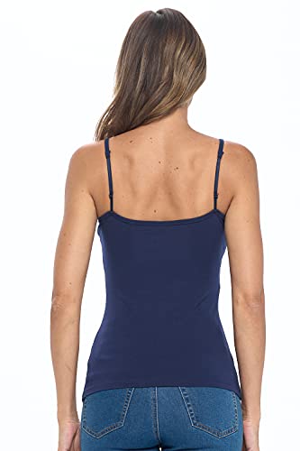 Natural Uniforms Women's Basic Camisole with Adjustable Spaghetti Strap Tank Top (True Navy Blue, Medium) - Image 4