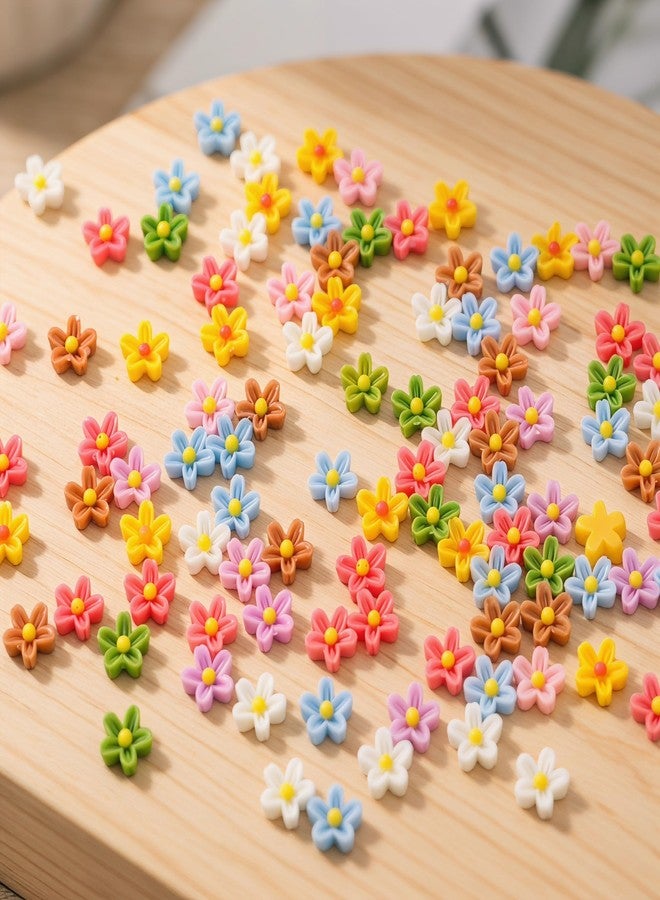 Xokipol 100 PCS Mini Resin Flowers, Mixed Color Miniature Flowers for Dollhouse Accessories, Fairy Garden Decoration, Resin Craft Supplies for DIY Crafts, Nail Art and Scrapbooking - Image 5