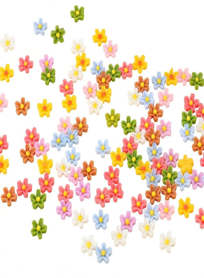 Xokipol 100 PCS Mini Resin Flowers, Mixed Color Miniature Flowers for Dollhouse Accessories, Fairy Garden Decoration, Resin Craft Supplies for DIY Crafts, Nail Art and Scrapbooking - Image 1